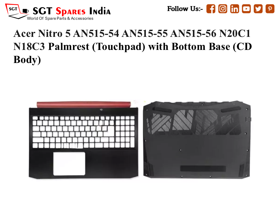 Acer Nitro 5 AN515-54 AN515-55 AN515-56 N20C1 N18C3 Palmrest (Touchpad) with Bottom Base (CD Body)