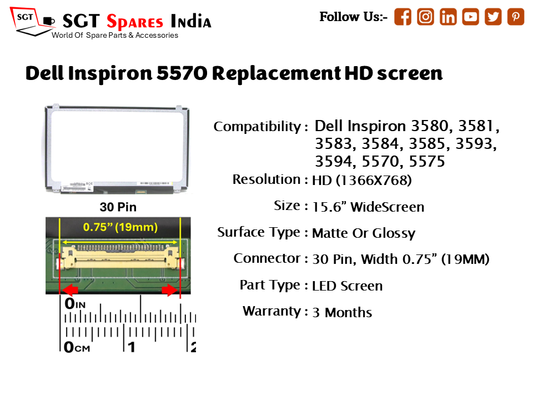 Dell Inspiron 5570 Replacement HD screen