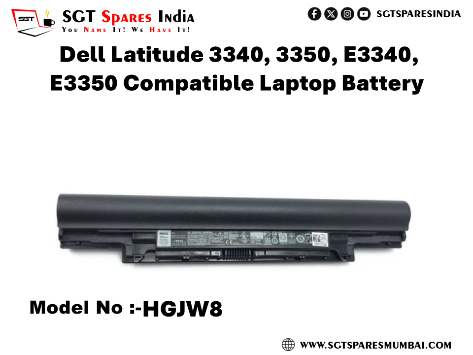 HGJW8 FOR  Dell Latitude 3340, 3350, E3340, E3350 Compatible Laptop Battery