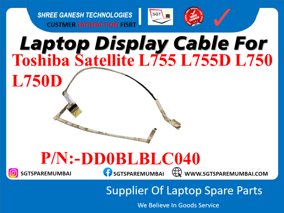 Laptop Display Cable For Toshiba Satellite L755 L755D L750 L750D P/N:-DDOBLBLC040