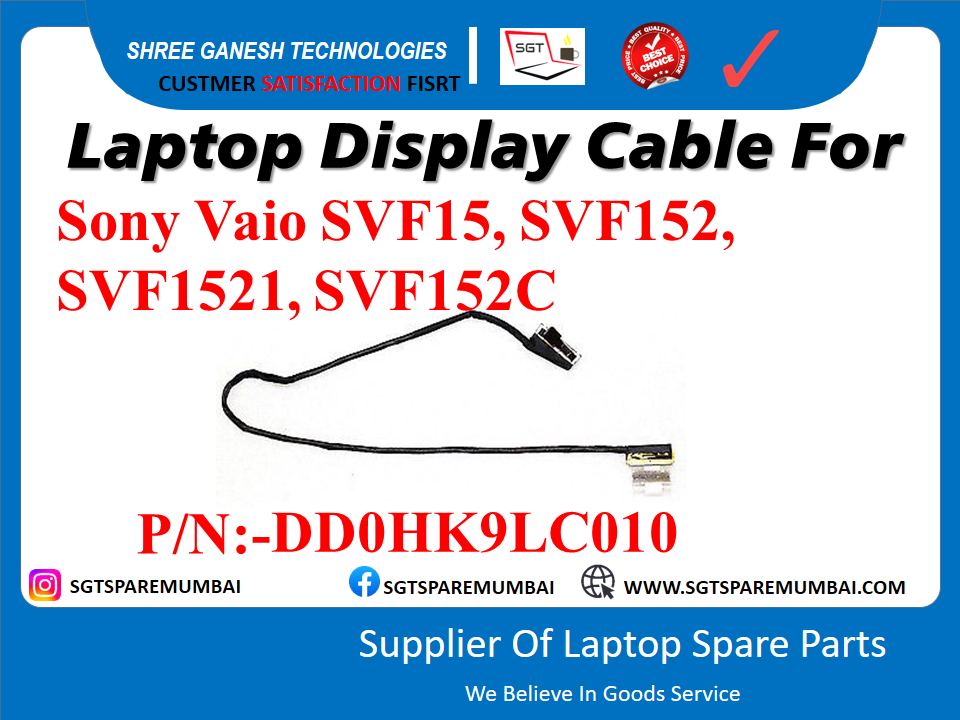 Laptop Display Cable For Sony Vaio SVF15, SVF152, SVF1521, SVF152C P/N:-DDOHK9LC010