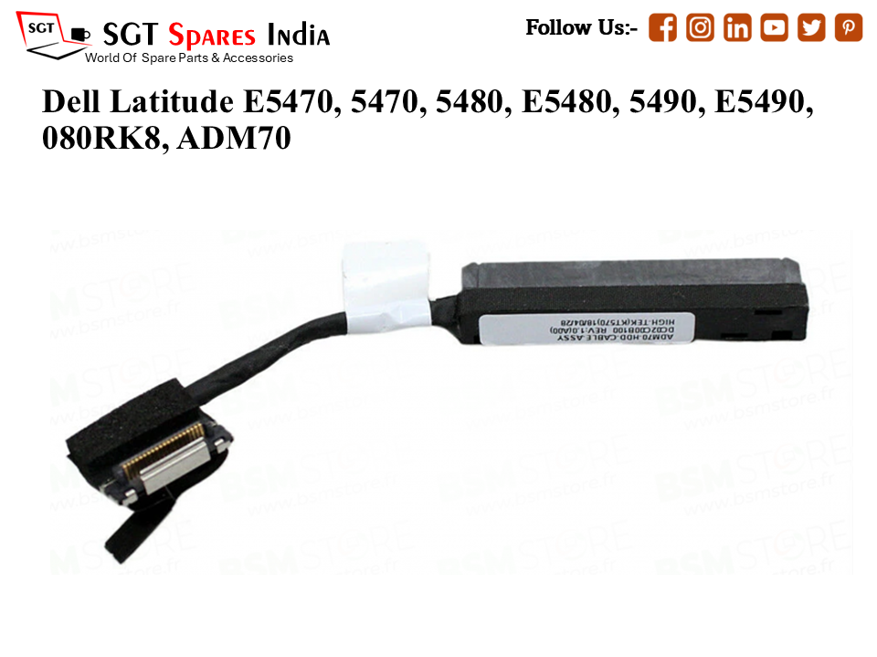 D-ell Latitude E5470, 5470, 5480, E5480, 5490, E5490, 080RK8, ADM70 Laptop Hard-Disk (HDD) Cable