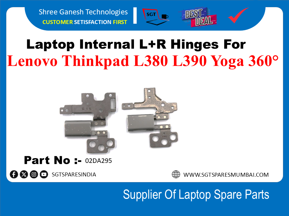 Laptop Internal L+R Hinges For Lenovo Thinkpad L380 L390 Yoga 360° Part No  020A295