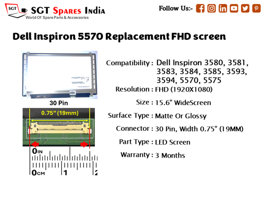 Dell Inspiron 5570 Replacement FHD screen