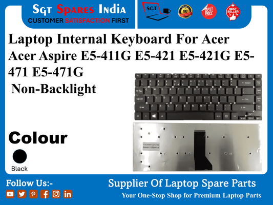 Laptop Internal Keyboard For Acer Acer Aspire E5-411G E5-421 E5-421G E5- 471 E5-471G Non-Backlight Colour Black