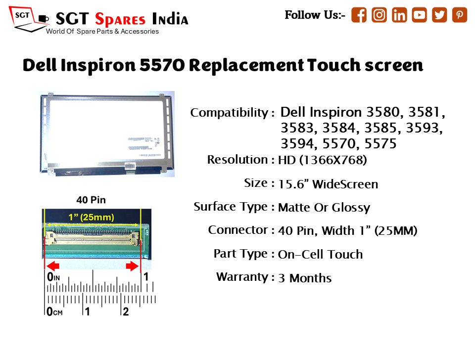 Dell Inspiron 5570 Replacement Touch screen