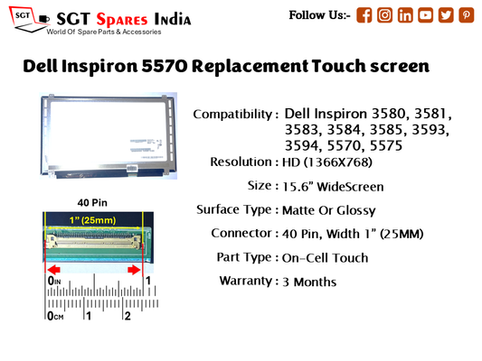 Dell Inspiron 5570 Replacement Touch screen