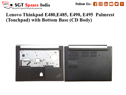 LENOVO THINKPAD E480, E485, E490, E495 Palmrest (Touchpad) with Bottom Base (CD Body)
