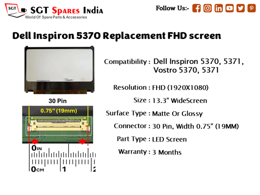 Dell Inspiron 5370 Replacement FHD screen