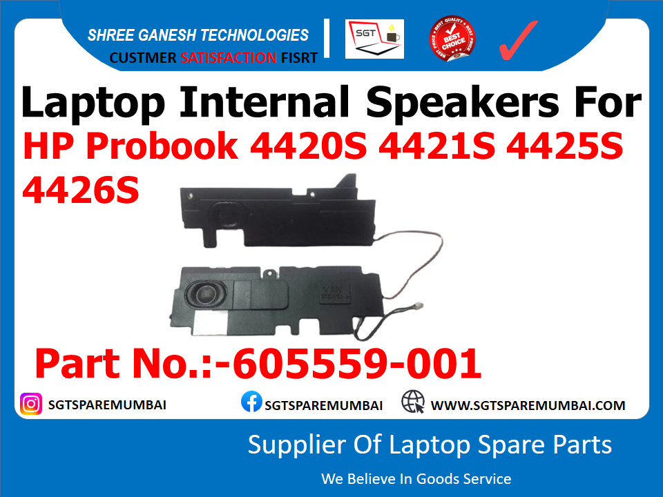 Laptop Internal Speakers For HP Probook 4420S 4421S 4425S 4426S Part No.:-605559-001