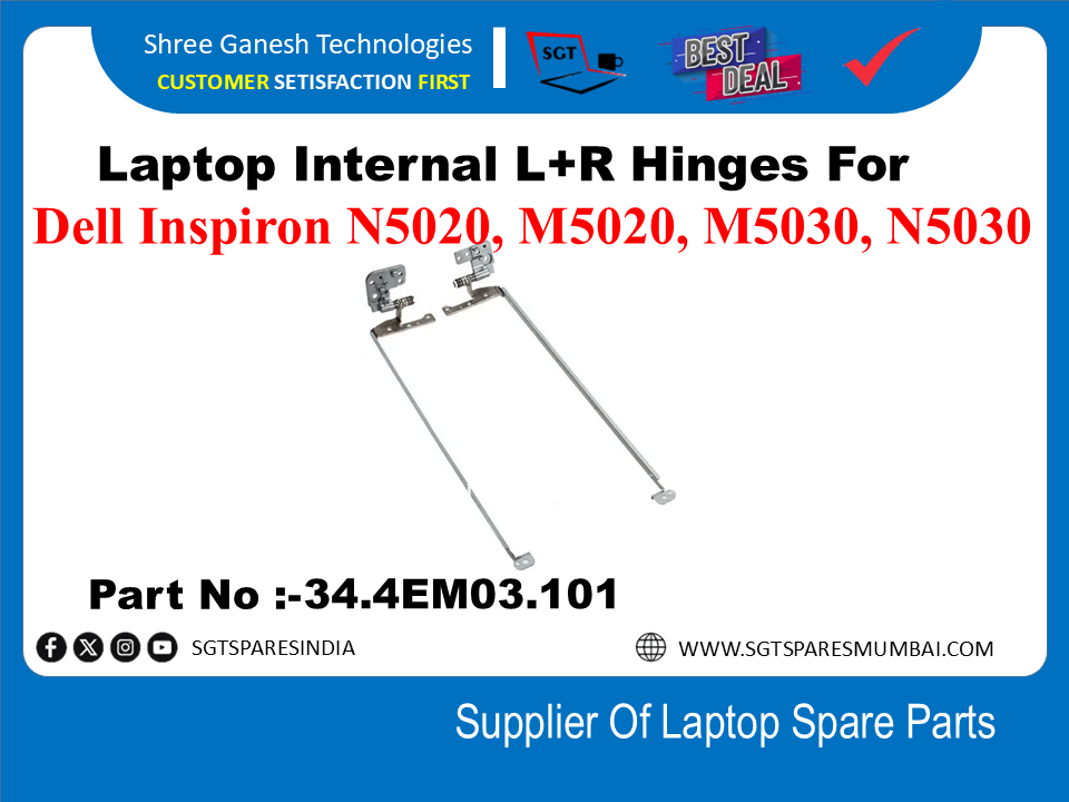 Laptop Internal L+R Hinges For Dell Inspiron N5020, M5020, M5030, N5030 Part No :-34.4EM03.101