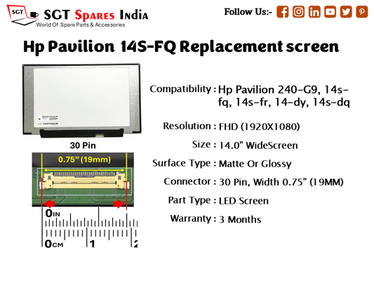 Hp Pavilion  14S-FQ Replacement screen