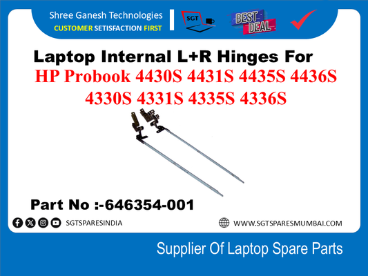 Laptop Internal L+R Hinges For HP Probook 4430S 4431S 4435S 4436S, 4330S 4331S 4335S 4336S  Part No :- 646354-001