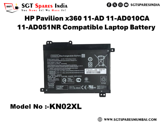 KN03XL FOR  HP Pavilion x360 11-AD 11-AD010CA 11-AD051NR Compatible Laptop Battery