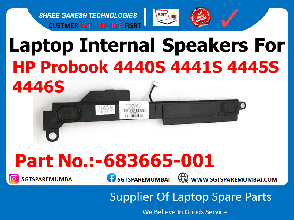 Laptop Internal Speakers For HP Probook 4440S 4441S 4445S 4446S Part No.:-683665-001