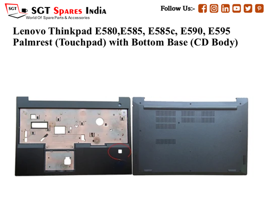 Lenovo Thinkpad E580, E585, E585c, E590, E595 Palmrest (Touchpad) with Bottom Base (CD Body)