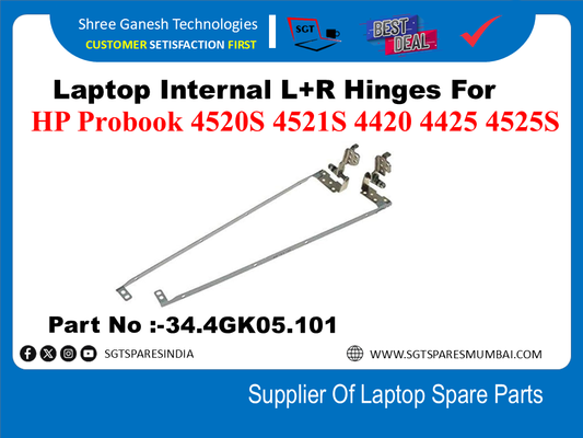 Laptop Internal L+R Hinges For HP Probook 4520S 4521S 4420 4425 4525S  Part No :- 34.4GK05.101