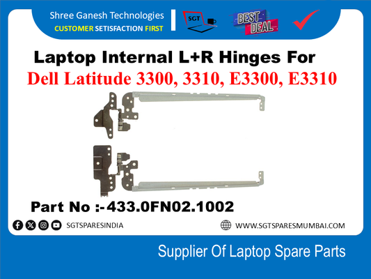 Laptop Internal L+R Hinges For Dell Latitude 3300, 3310, E3300, E3310 Part No :-433.0FN02.1002