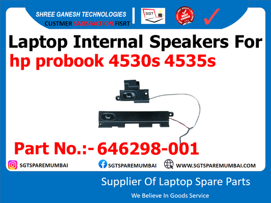 Laptop Internal Speakers For hp probook 4530s 4535s Part No.:- 646298-001