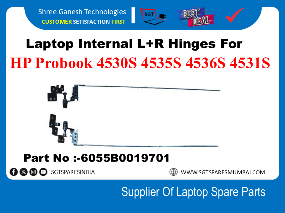 Laptop Internal L+R Hinges For HP Probook 4530S 4535S 4536S 4531S  Part No :- 6055B0019701