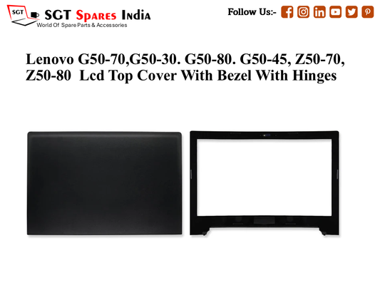 LAPTOP LCD TOP COVER WITH BAZEL WITH HINGES FOR LENOVO G50-70, G50-30. G50-80. G50-45, Z50-70, Z50-80