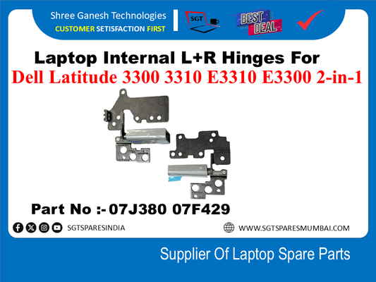 Laptop Internal L+R Hinges For Dell Latitude 3300 3310 E3310 E3300 2-in-1 Part No :-07J380 07F429