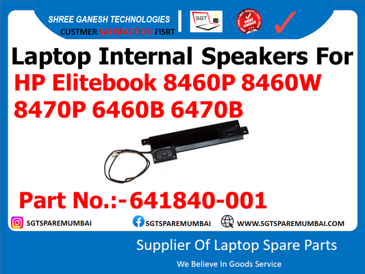 Laptop Internal Speakers For HP Elitebook 8460P 8460W 8470P 6460B 6470B Part No.:-641840-001