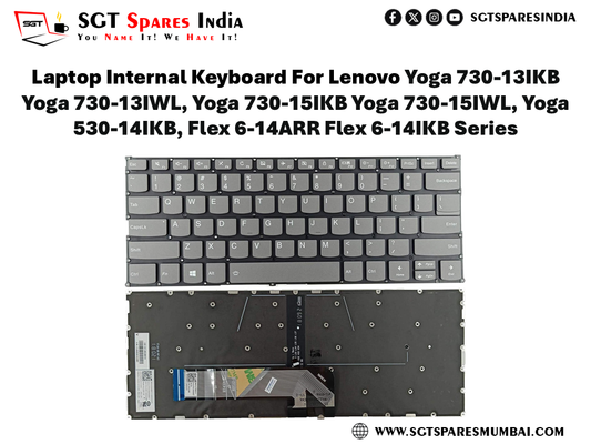 Laptop Internal Keyboard For Lenovo Yoga 730-13IKB Yoga 730-13IWL, Yoga 730-15IKB Yoga 730-15IWL, Yoga 530-14IKB, Flex 6-14ARR Flex 6-14IKB Series