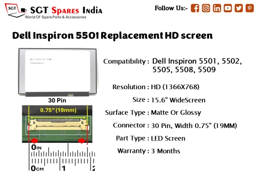 Dell Inspiron 5501 Replacement HD screen
