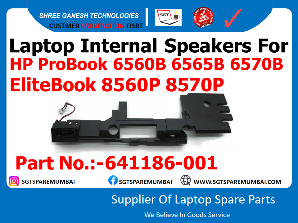 Laptop Internal Speakers For HP ProBook 6560B 6565B 6570B EliteBook 8560P 8570P Part No.:-641186-001