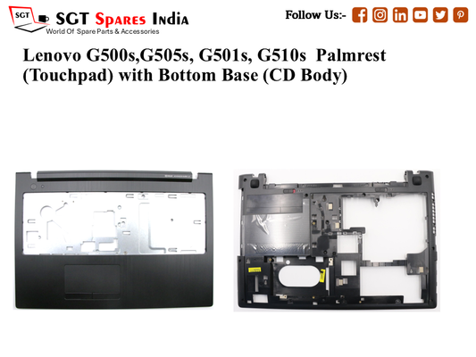 Lenovo G500s,G505s, G501s, G510s Palmrest (Touchpad) with Bottom Base (CD Body)