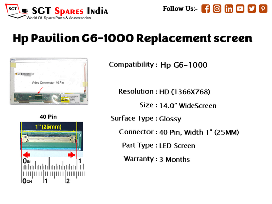Hp Pavilion G6-1000 Replacement screen