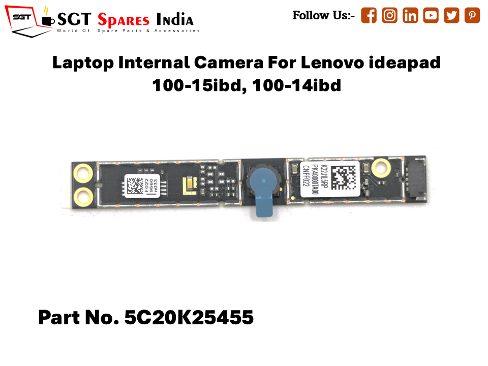 Laptop Internal Camera For Lenovo ideapad 100-15ibd, 100-14ibd Part No. 5C20K25455