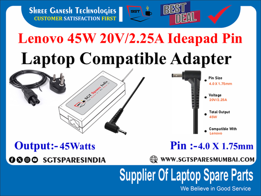 Lenovo 45W 20V/2.25A Ideapad Pin laptop compatile adapter