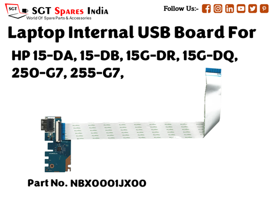 laptop Internal USB or IO board For HP 15 DA, 15 DB, 15G DR, 15G DQ, 250 G7, 255 G7,  Part no. NBX0001JX00 