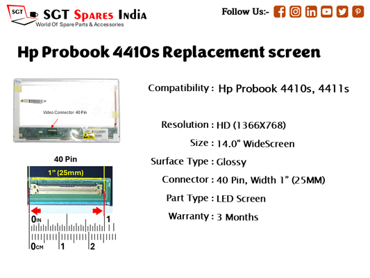 Hp Probook 4410s Replacement screen