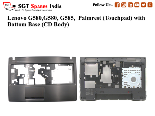 Lenovo G580,G580, G585, Palmrest (Touchpad) with Bottom Base (CD Body)