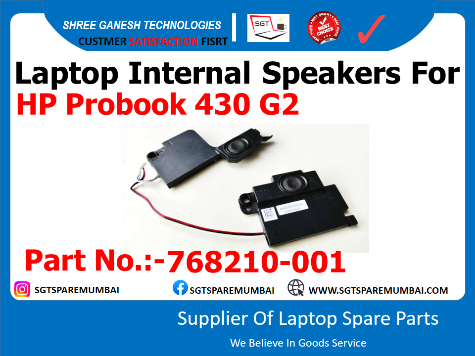 Laptop Internal Speakers For HP Probook 430 G2 Part No.:-768210-001