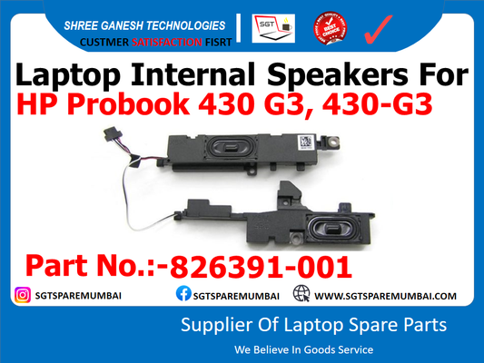 Laptop Internal Speakers For HP Probook 430 G3, 430-G3 Part No.:-826391-001