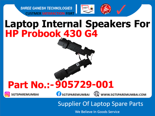 Laptop Internal Speakers For HP Probook 430 G4 Part No.:- 905729-001