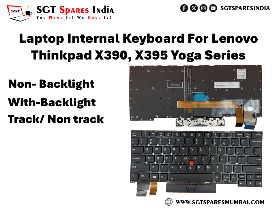 Laptop Internal Keyboard For Lenovo Thinkpad X390, X395 Yoga Series With-Backlight Non- Backlight Track/ Non track