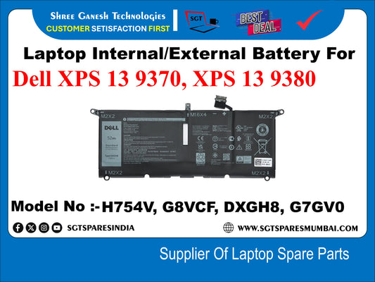 Laptop Internal Compatible Battery For Dell XPS 13 9370, XPS 13 9380 Model No :-H754V, G8VCF, DXGH8, G7GV0