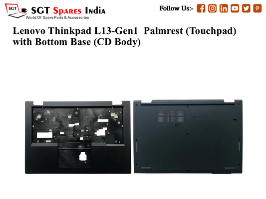 Lenovo Thinkpad L13-Gen1 Palmrest (Touchpad) with Bottom Base (CD Body)