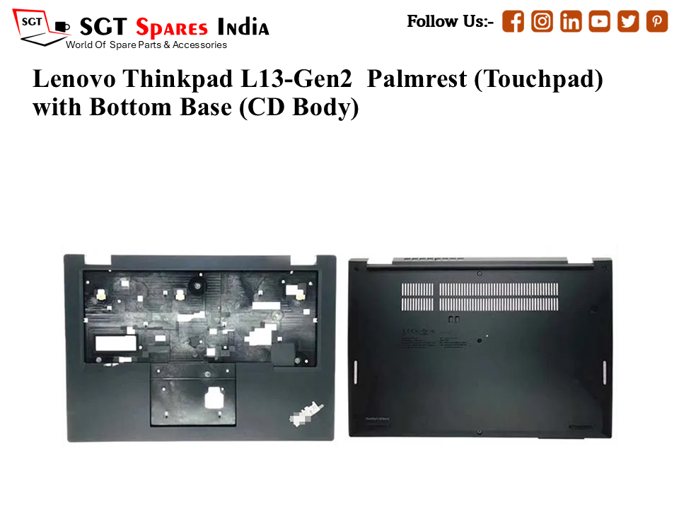 Lenovo Thinkpad L13-Gen2 Palmrest (Touchpad) with Bottom Base (CD Body)