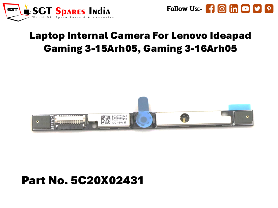 Laptop Internal Camera For Lenovo Ideapad Gaming 3-15Arh05, Gaming 3-16Arh05 Part No. 5C20X02431