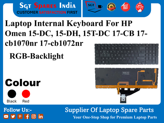 Laptop Internal Keyboard For HP Omen 15-DC, 15-DH, 15T-DC 17-CB 17- cb1070nr 17-cb1072nr RGB-Backlight Colour Black Red