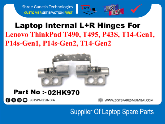 Laptop Internal L+R Hinges For Lenovo ThinkPad T490, T495, P43S, T14-Gen1,P14s-Gen1, P14s-Gen2, T14-Gen2 Part No :-Q2HK970