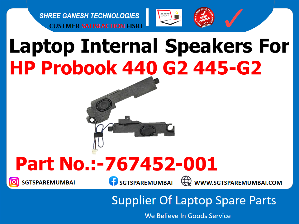 Laptop Internal Speakers For HP Probook 440 G2 445-G2 Part No.:-767452-001