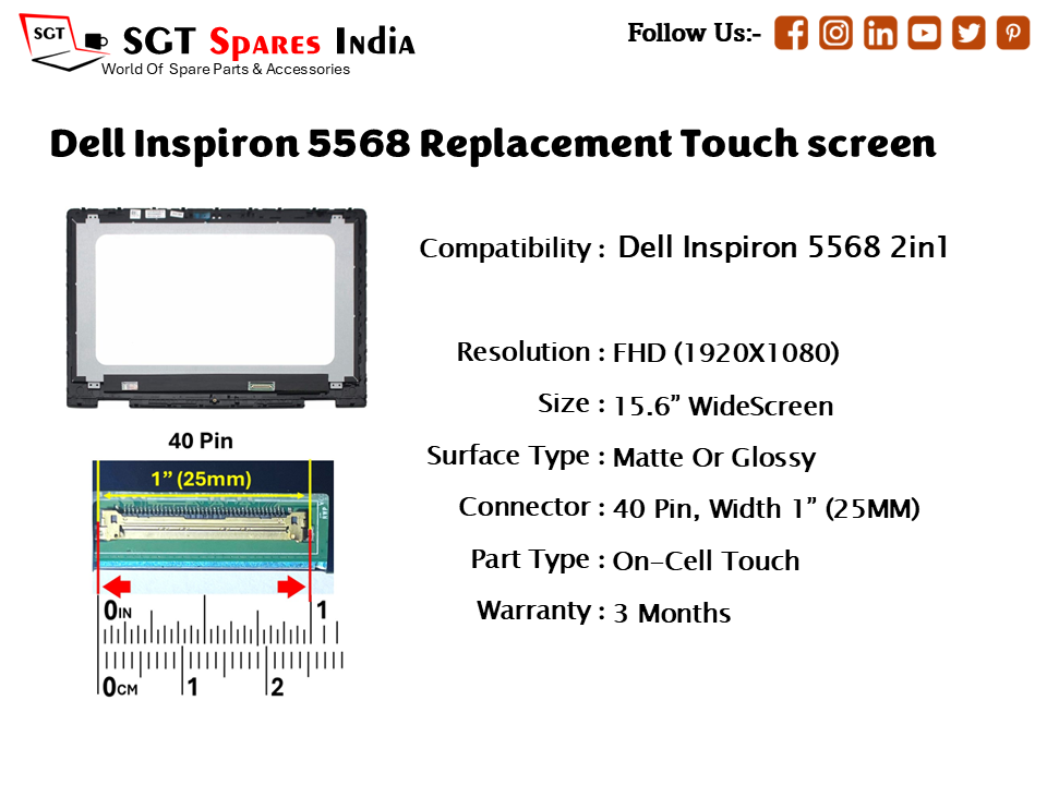 Dell Inspiron 5568 Replacement Touch screen