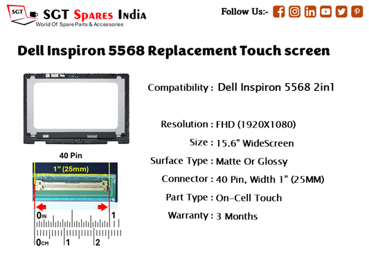 Dell Inspiron 5568 Replacement Touch screen